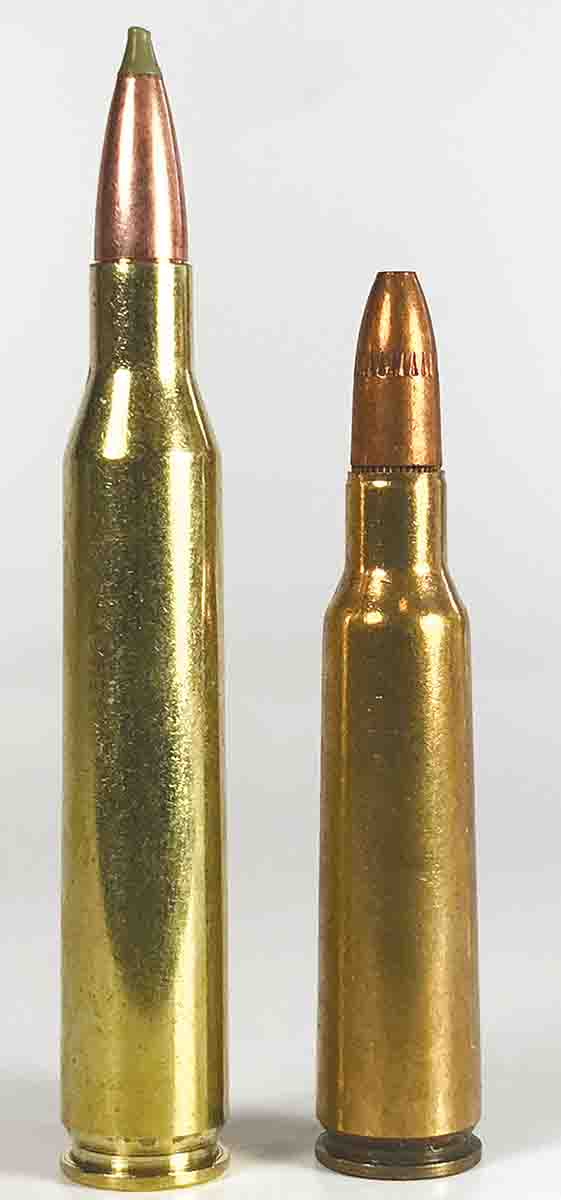 The .250-3000 Savage (right) is a great cartridge for hunting deer. The larger .25-06 is even more of a good thing.